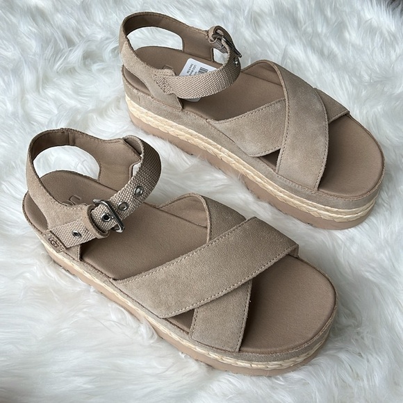 🆕 UGG Womens Aubrey Ankle Strap
Platform Sandal Shoes Sand Color Size 9.5 - Picture 3 of 15